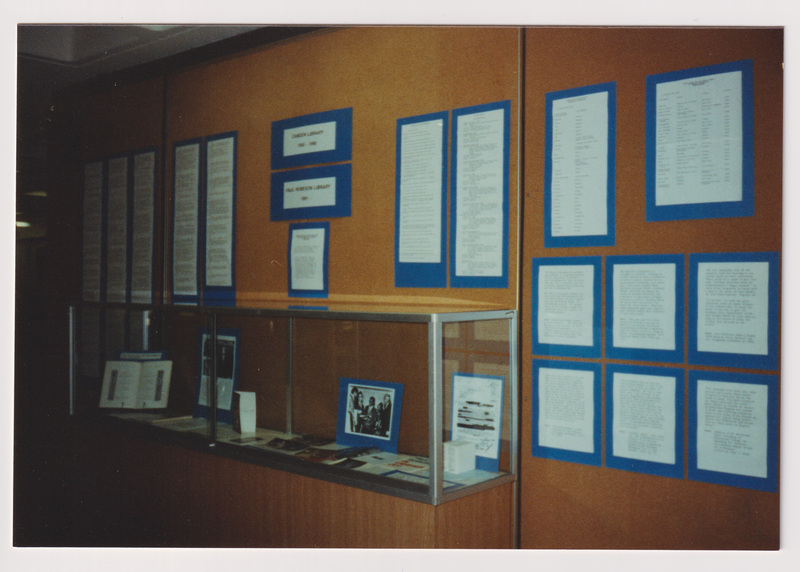 Paul Robeson Library Dedication Exhibit