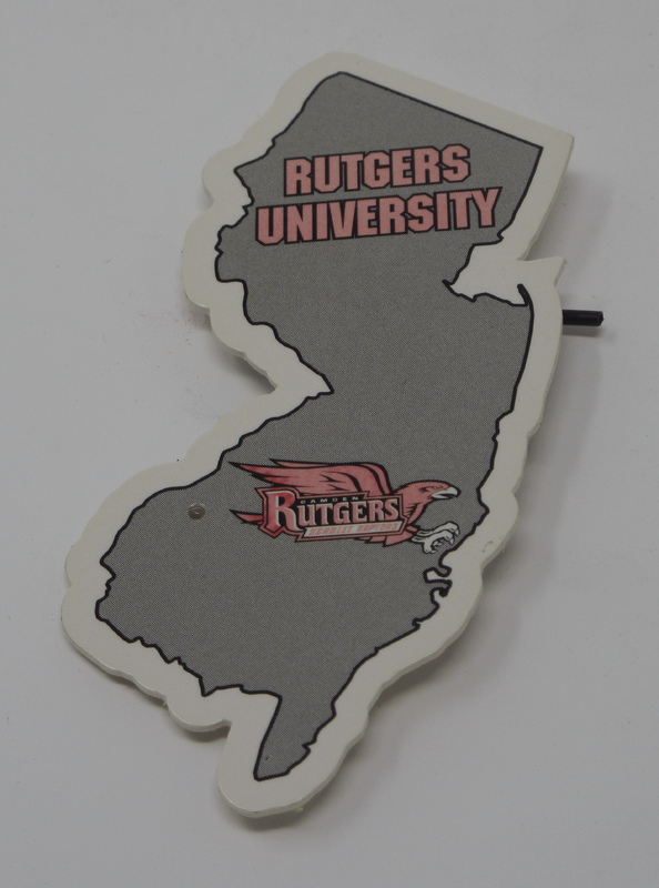 Button: New Jersey Shape and Scarlet Raptors Logo