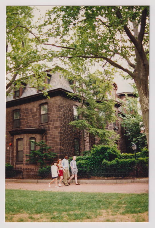 Admissions Building with 4 People Walking, From Afar, the Side