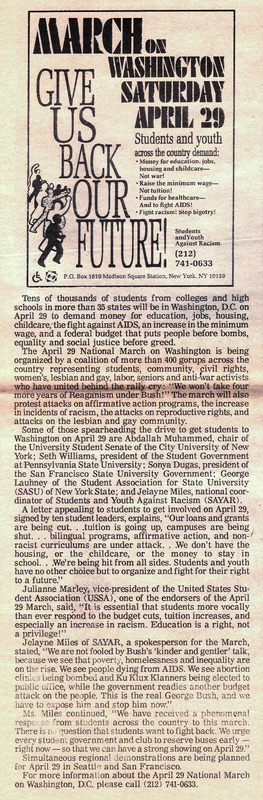 March on Washington: Give us back our future!