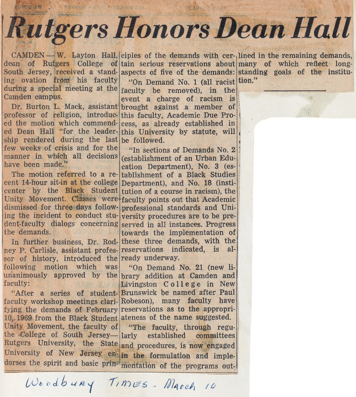 Rutgers Honors Dean Hall