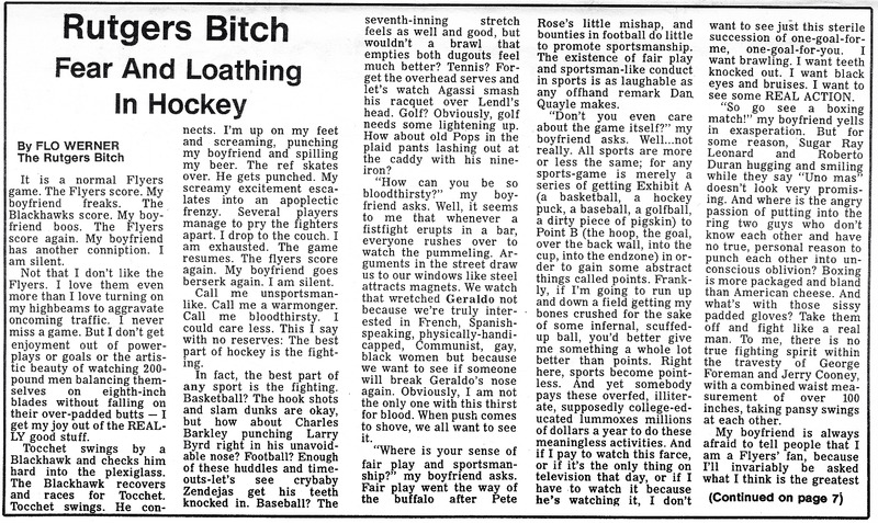 Rutgers Bitch: Fear And Loathing In Hockey
