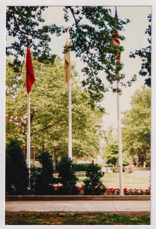 Close up Flagpoles at Campus Center