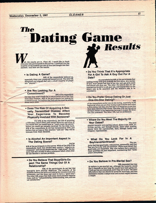 The Dating Game Results