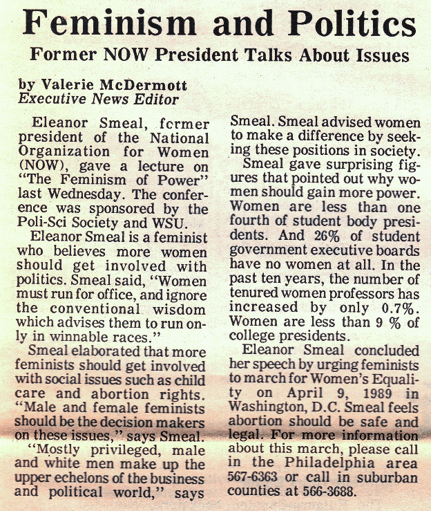 Feminism and Politics: Former NOW President Talks About Issues