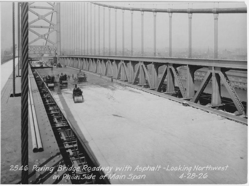 2546 Paving Bridge Roadwat with Asphalt - Looking Northwest on Phila. Side of Main Span