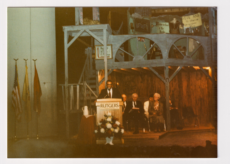 Paul Robeson Jr. gives Speech at Dedication Ceremony. Small Print, Verticle.