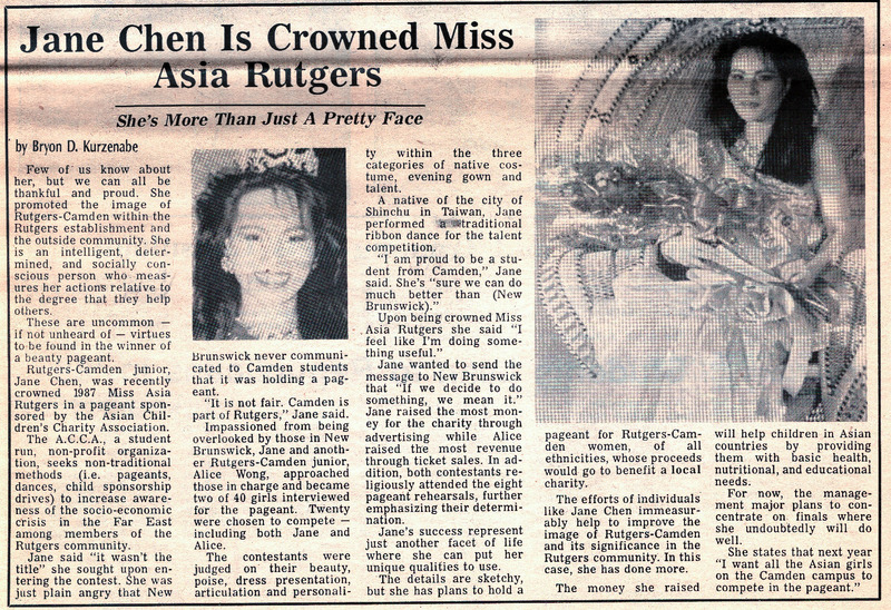 Jane Chen is Crowned Miss Asia Rutgers: She's More Than Just a Pretty Face