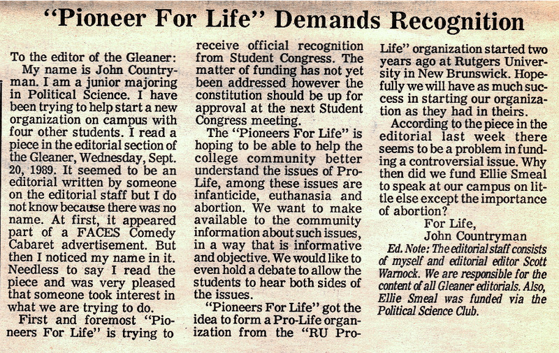 Pioneer For Life Demands Attention