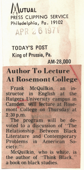 Author To Lecture At Rosemont College