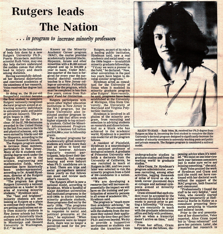 Rutgers Leads The Nation in Program to Increase Minority Professors