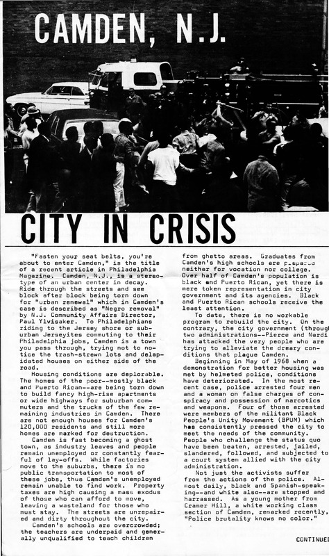 Camden, N.J., City in Crisis