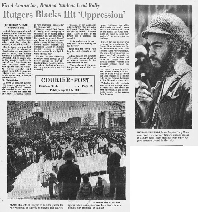 Fired Counselor, Banned Student Lead Rally: Rutgers Blacks Hit 'Oppression'