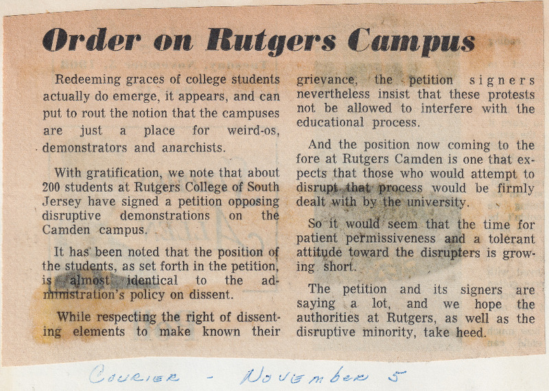Order on Rutgers Campus