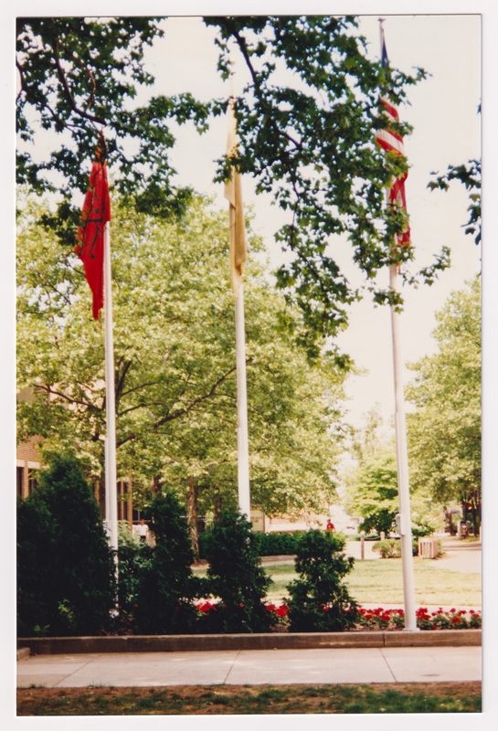 Close up Flagpoles at Campus Center More Flag
