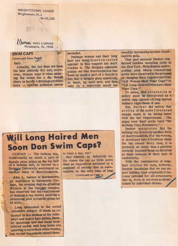 Will Long Haired Men Soon Don Swim Caps?