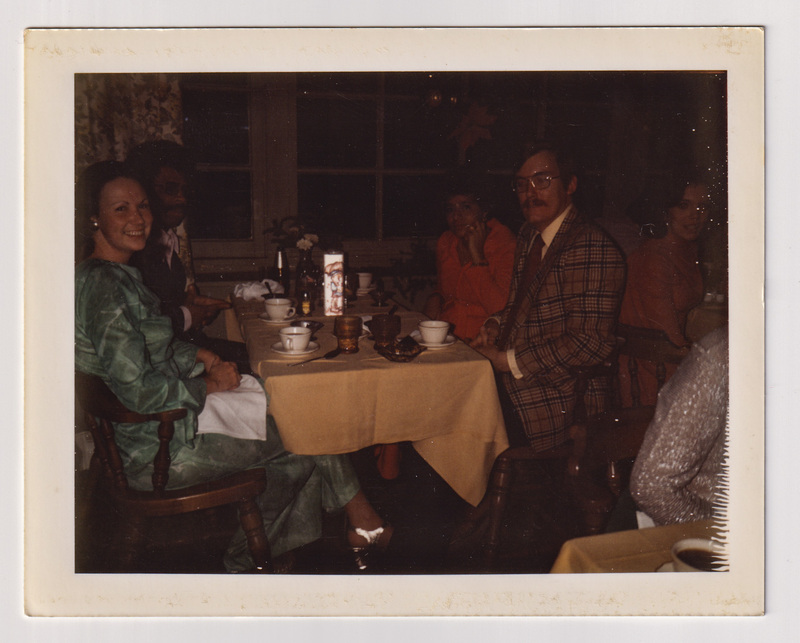 Mary, Mr. Morgan, Tommy and Jim at Holiday Party