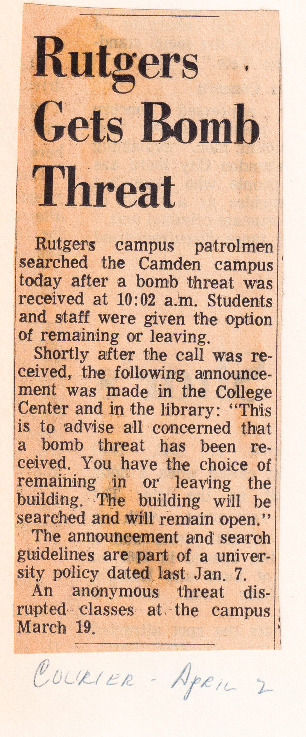Rutgers Gets Bomb Threat