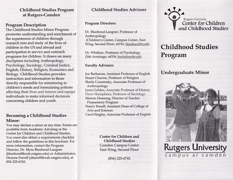 Childhood Studies Program Undergraduate Minor Brochure