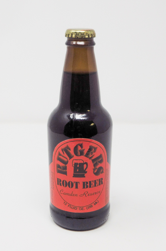 Root Beer Bottle: Rutgers Root Beer Camden Reserves Red Decal