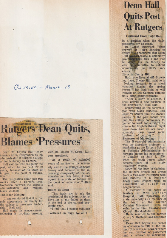 Rutgers Dean Quits, Blames 'Pressures'