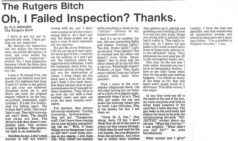 Rutgers Bitch: Oh, I Failed Inspection? Thanks