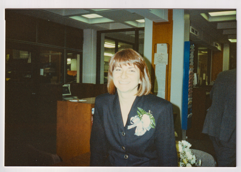 Woman in Library Office