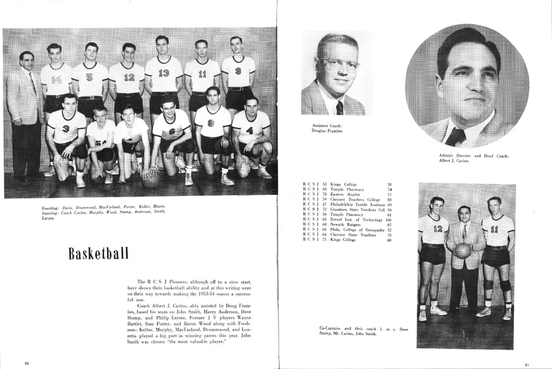 Men's Varsity Basketball Team 1954