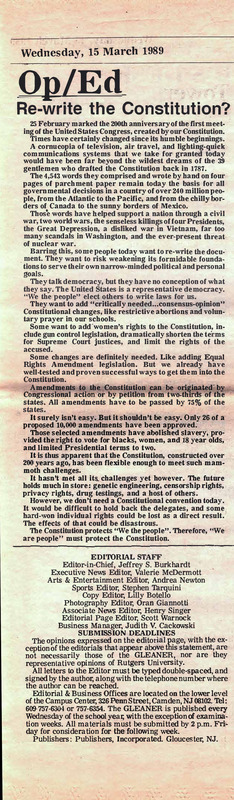 Rewrite the Constitution?