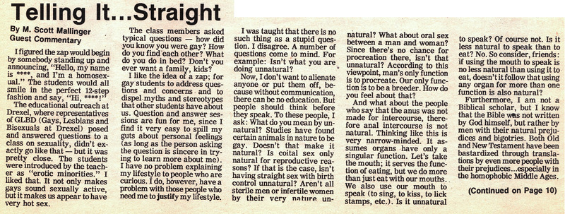 Telling It... Straight