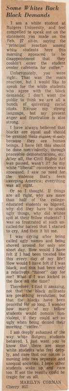 Some Whites Back Black Demands