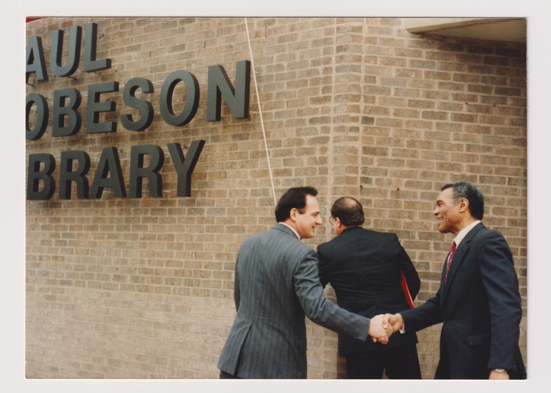 President Lawrence and Paul Robeson Jr. at Library Dedication