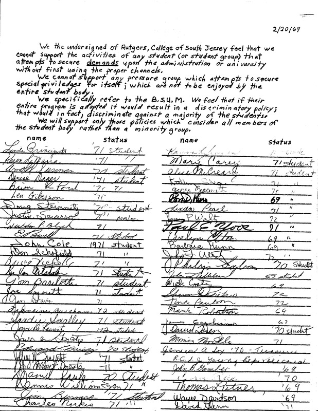 Petition Opposing the Black Student Unity Movement (BSUM)