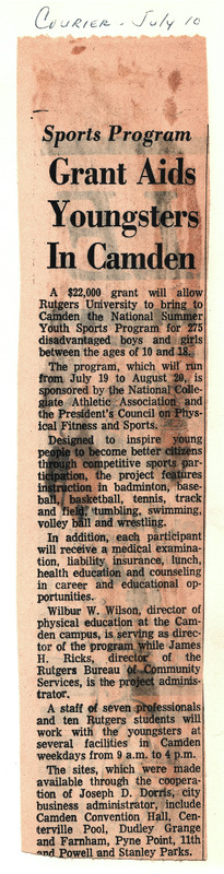 Sports Program Grant Aids Youngsters In Camden