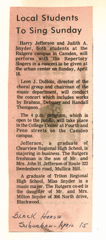 Local Students to Sing Sunday