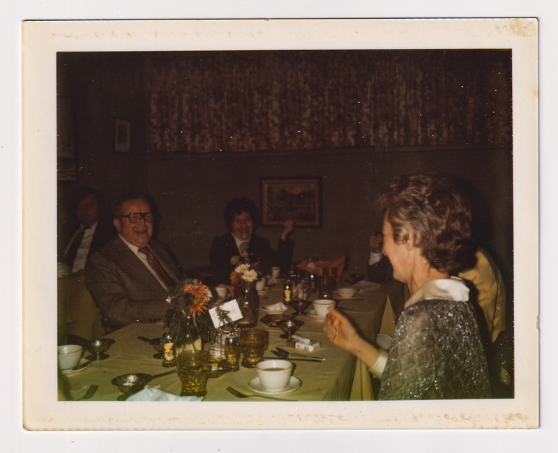 Wayne, Mr Phillips, Val, and Elaine at Holiday Party